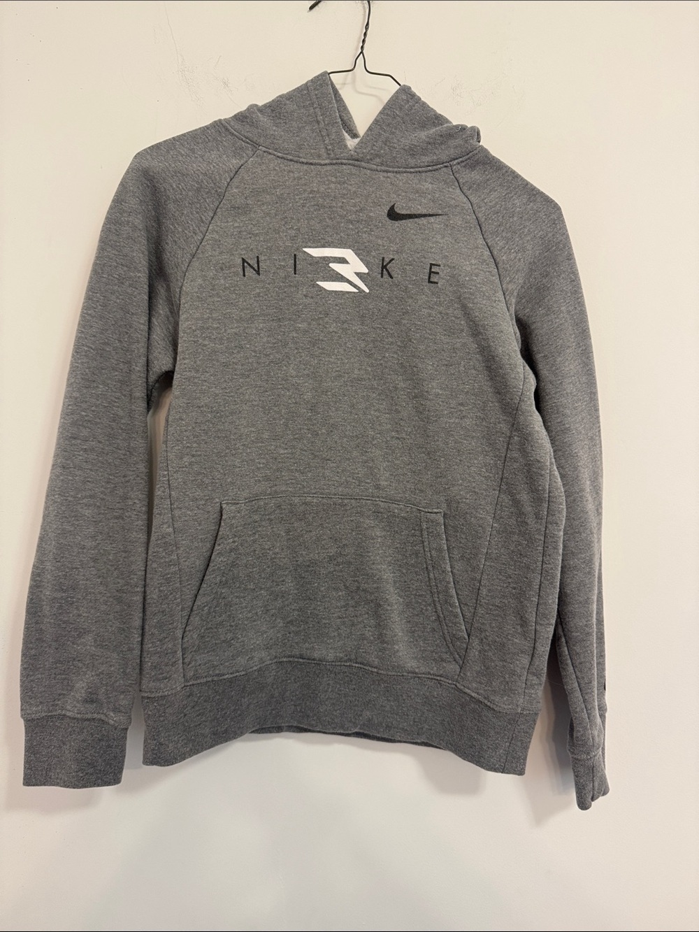 Nike Gray Youth Pullover Hoodie with Front Pocket